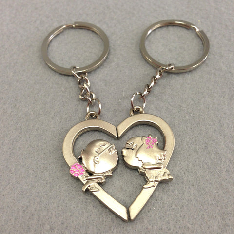 Kissing Heart Couples Keychain