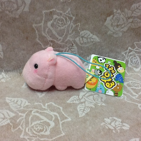 Mini Hippo Plush Keychain 2"