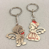 Angel Bride and Groom Couples Keychain 2 Pieces