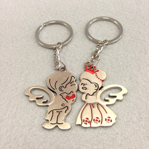 Angel Bride and Groom Couples Keychain
